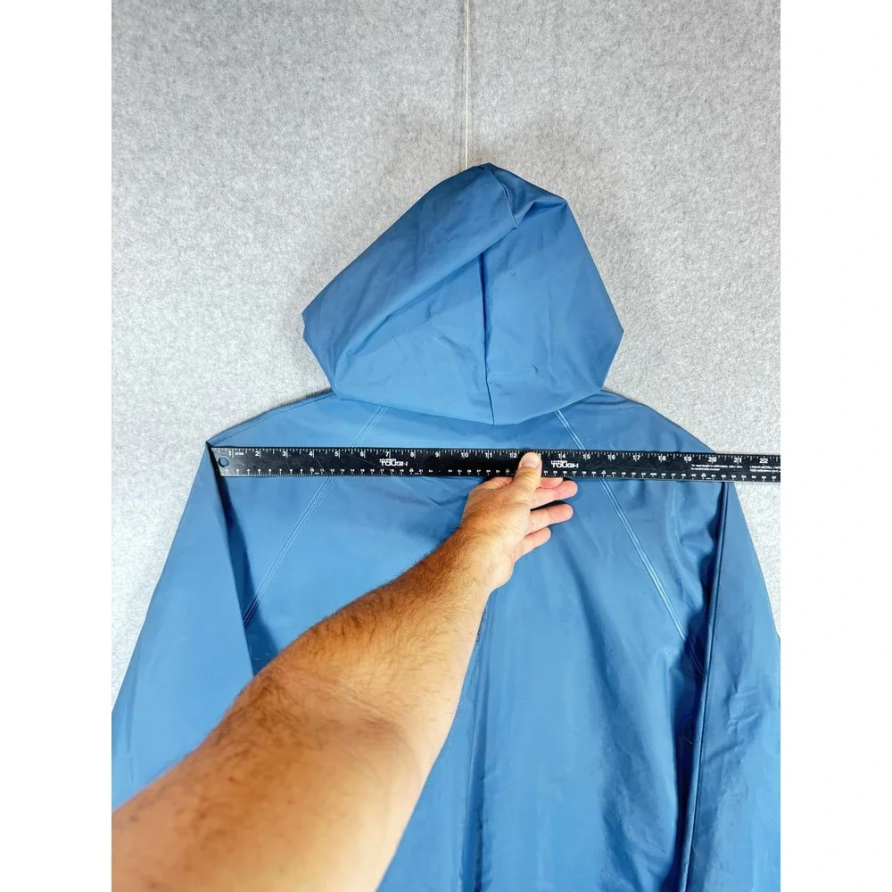 Vintage Chris Craft Rain Jacket Mens Medium Hooded Waterproof PVC Polyester 90s‎
